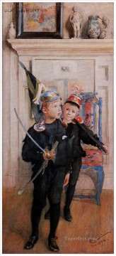 ウルフとポンタス 1894年 カール・ラーソン Oil Paintings